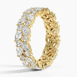 Olivetta Double Row Lab Eternity Diamond Ring Yellow Gold 18k Eternity Band