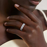 Olivetta Double Row Lab Eternity Diamond Ring Platinum Eternity Band