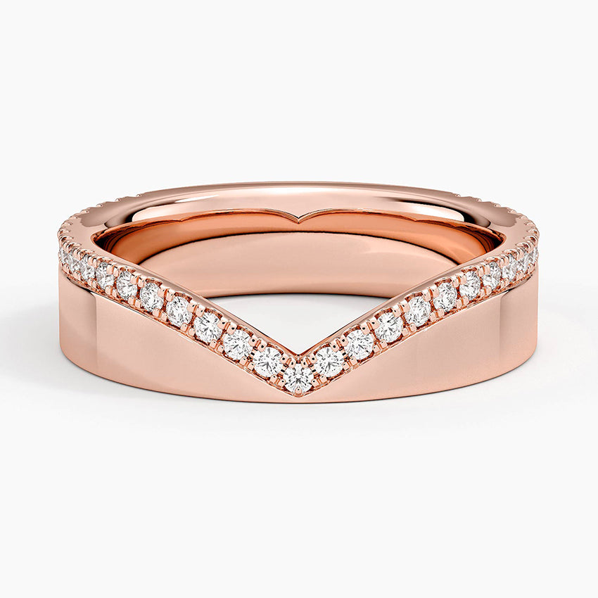 Kaia Contour Diamond Ring (1/4 ct. tw.) Rose Gold 18k Wedding Band