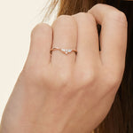 Camellia Milgrain Contoured Diamond Ring Rose Gold 18k Wedding Band