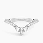 Camellia Milgrain Contoured Diamond Ring Platinum Wedding Band