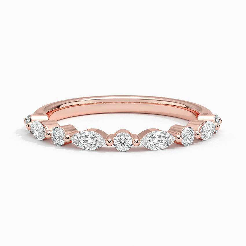 Delicate Versailles Diamond Ring (1/4 ct. tw.) Rose Gold 18k Wedding Band