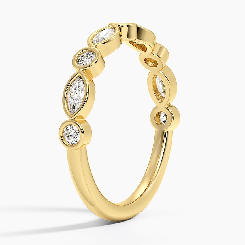 Versailles Bezel Diamond Ring Yellow Gold 18k Wedding Band