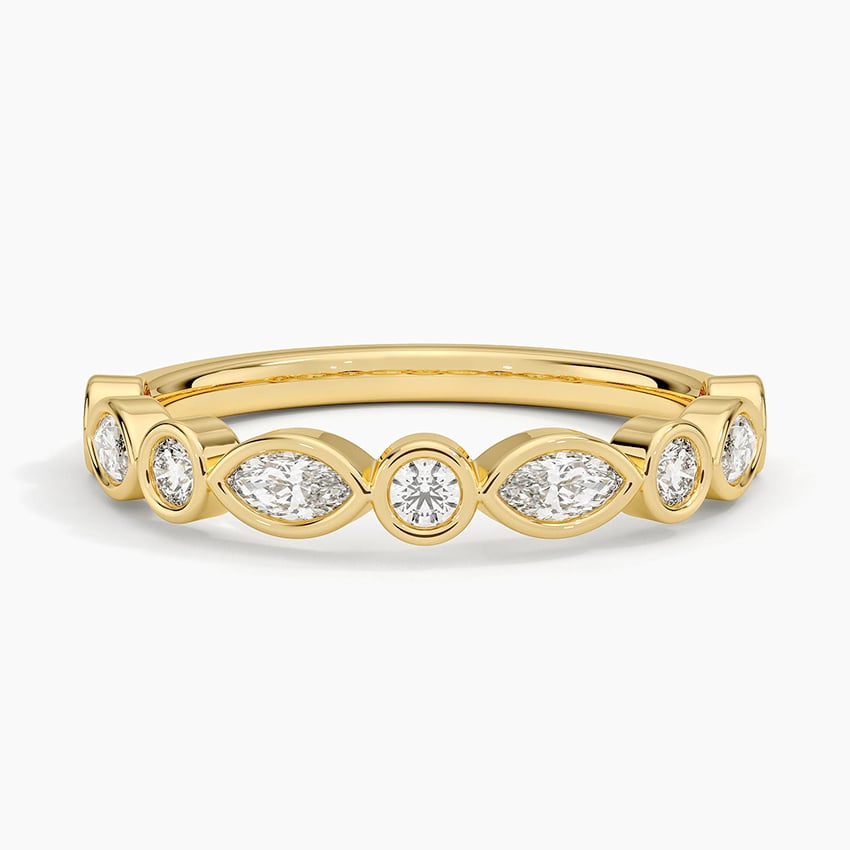 Versailles Bezel Diamond Ring Yellow Gold 18k Wedding Band