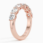Round Seven Stone Diamond Ring (1 1/2 ct. tw.) Rose Gold 18k Wedding Band