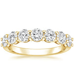 Round Seven Stone Diamond Ring (1 1/2 ct. tw.) Yellow Gold 18k Wedding Band