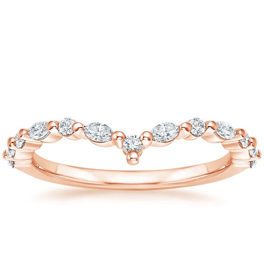 Delicate Versailles Contour Diamond Ring (1/3 ct. tw.) Rose Gold 18k Wedding Band