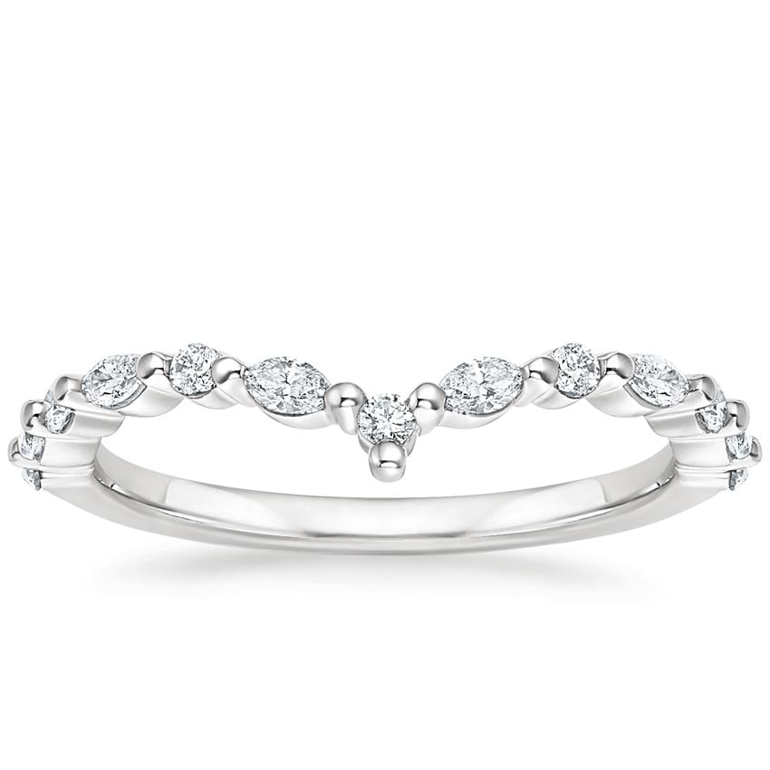 Delicate Versailles Contour Diamond Ring (1/3 ct. tw.) Platinum Wedding Band