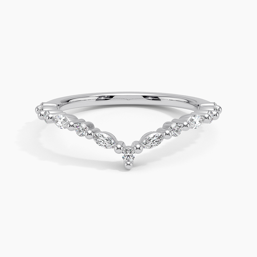 Delicate Versailles Contour Diamond Ring (1/3 ct. tw.) Platinum Wedding Band