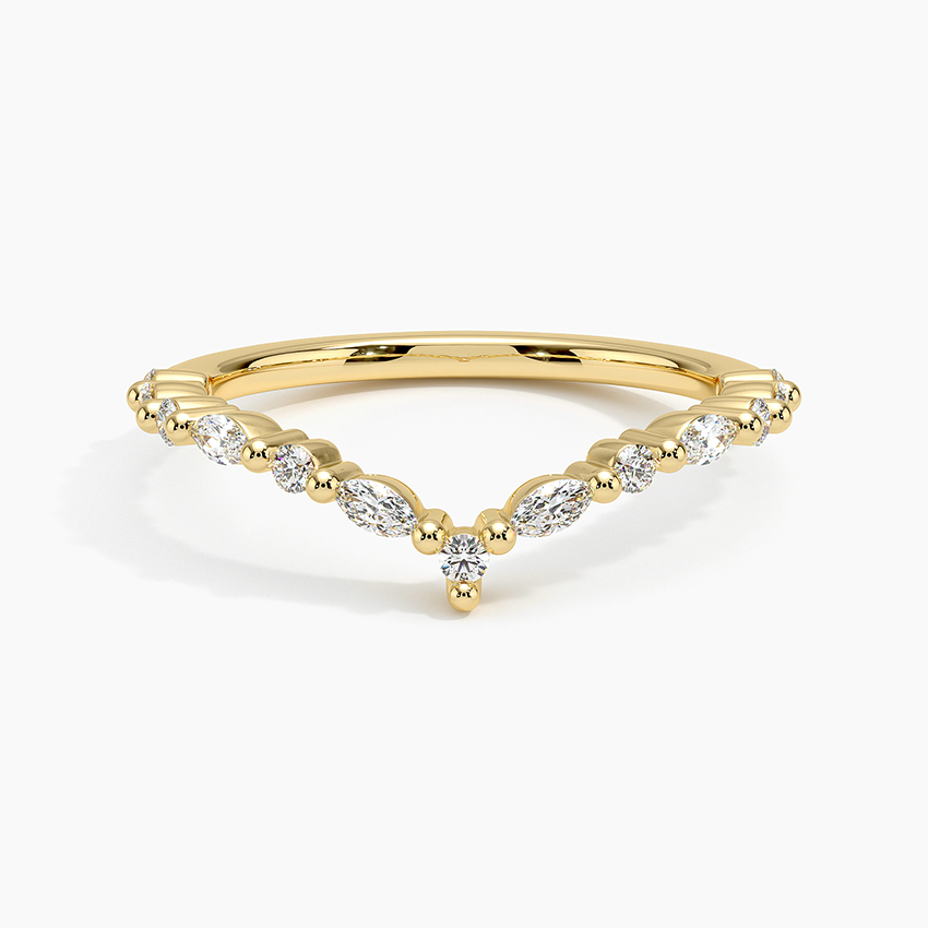 Delicate Versailles Contour Diamond Ring (1/3 ct. tw.) Yellow Gold 18k Wedding Band