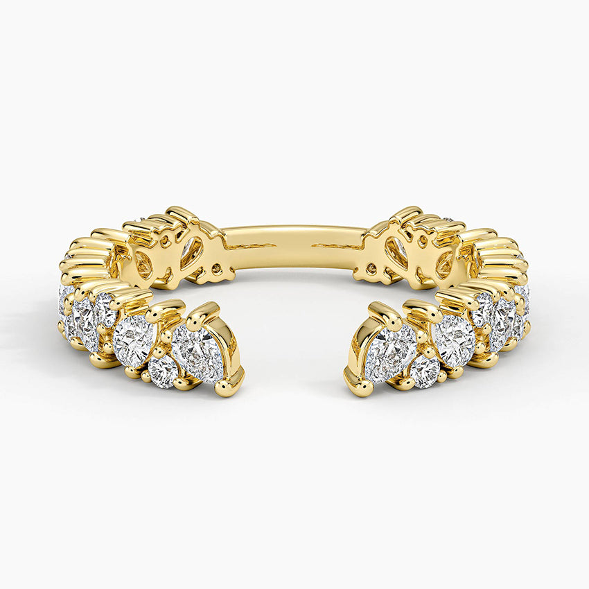 Olivetta Diamond Open Ring Yellow Gold 18k Wedding Band