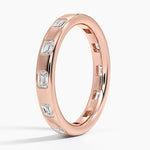 Chloe Flush Set Emerald Cut 3.2mm Lab Diamond Ring Rose Gold 18k Eternity Band