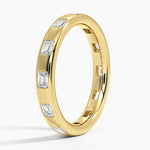 Chloe Flush Set Emerald Cut 3.2mm Lab Diamond Ring Yellow Gold 18k Eternity Band