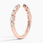 Kensington Emerald Cut and Round Diamond Open Ring (1/2 ct. tw.) Rose Gold 18k Wedding Band