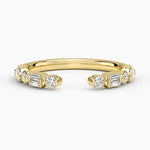 Kensington Emerald Cut and Round Diamond Open Ring (1/2 ct. tw.) Yellow Gold 18k Wedding Band