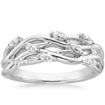 Blooming Willow Diamond Ring (1/4 ct. tw.) Platinum Wedding Band