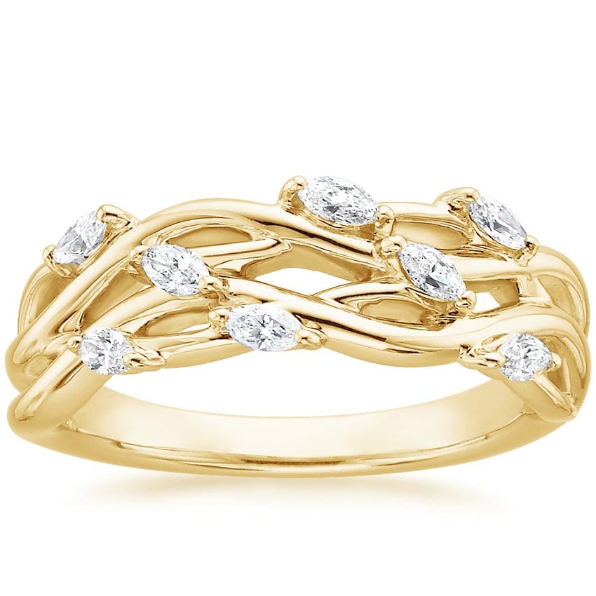 Blooming Willow Diamond Ring (1/4 ct. tw.) Yellow Gold 18k Wedding Band