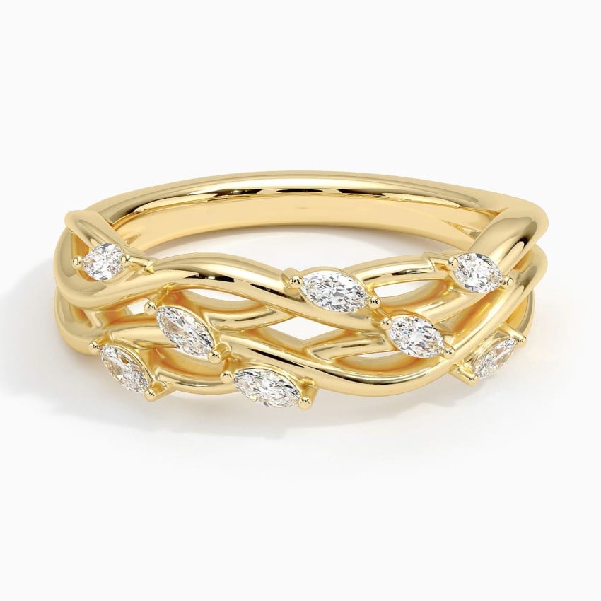 Blooming Willow Diamond Ring (1/4 ct. tw.) Yellow Gold 18k Wedding Band
