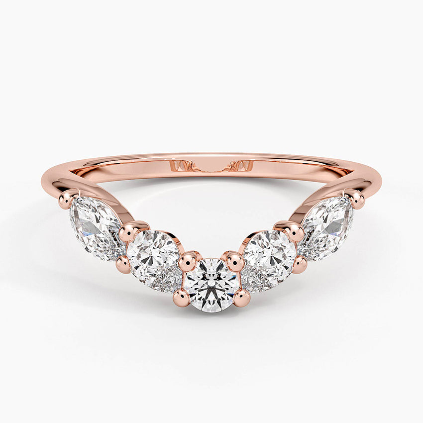 Camille Contoured Diamond Ring (3/4 ct. tw.) Rose Gold 18k Wedding Band