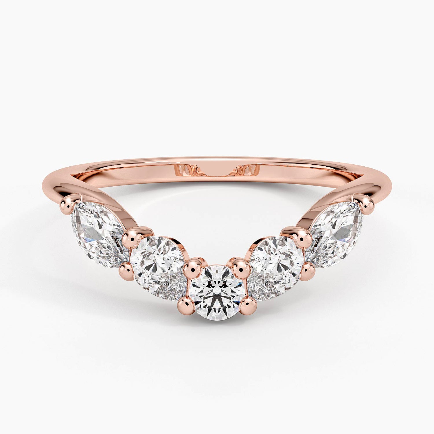 Camille Contoured Diamond Ring (3/4 ct. tw.) Rose Gold 18k Wedding Band