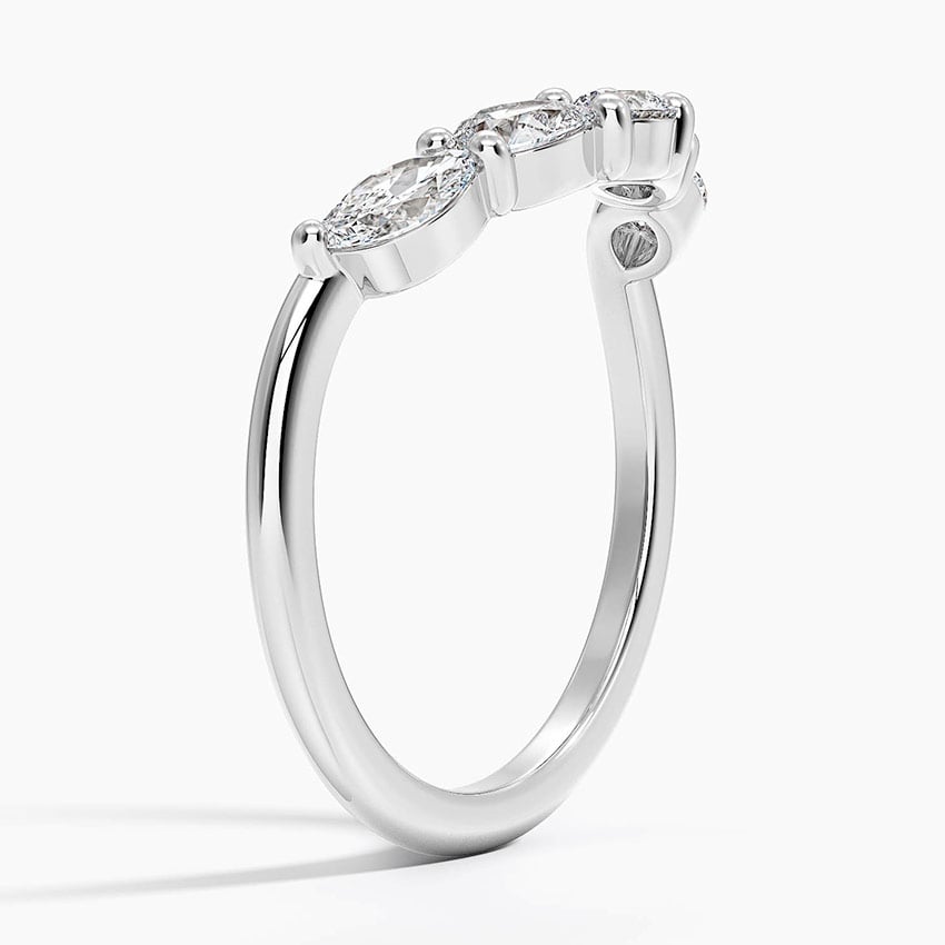 Camille Contoured Diamond Ring (3/4 ct. tw.) Platinum Wedding Band
