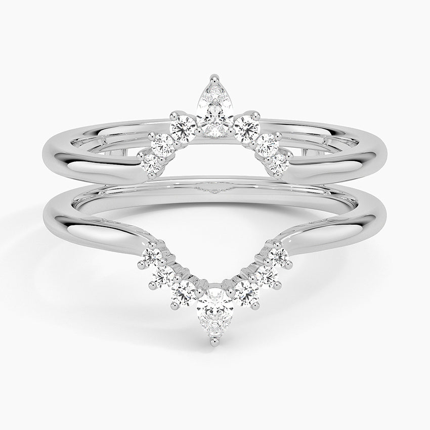 Lunette Diamond Ring Jacket (1/5 ct. tw.) Platinum Wedding Band