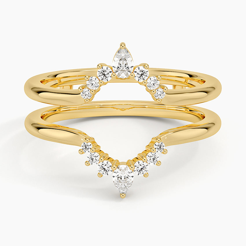Lunette Diamond Ring Jacket (1/5 ct. tw.) Yellow Gold 18k Wedding Band