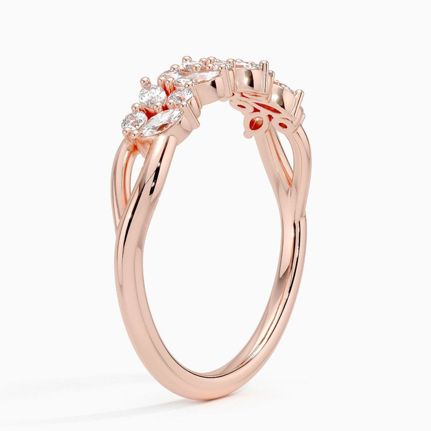 Jardiniere Diamond Ring Rose Gold 18k Wedding Band