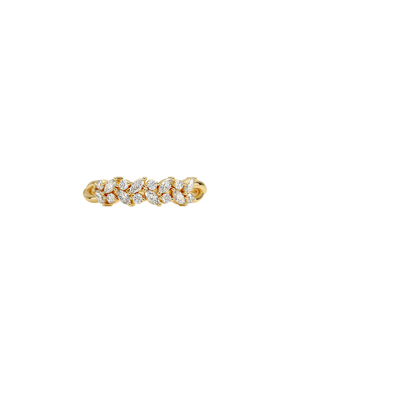 Jardiniere Diamond Ring Yellow Gold 18k Wedding Band