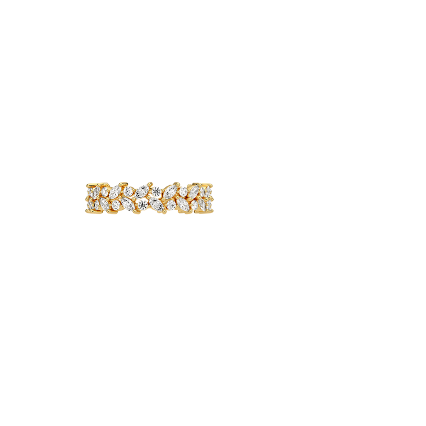 Jardiniere Eternity Lab Diamond Ring Yellow Gold 18k Eternity Band