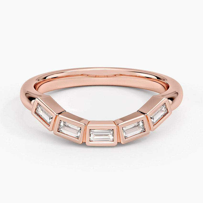 Bettina Contour Baguette Diamond Ring (1/4 ct. tw.) Rose Gold 18k Wedding Band
