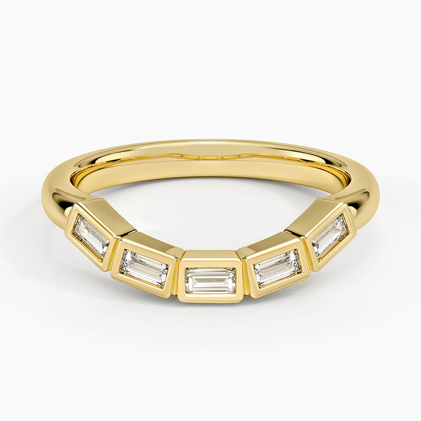 Bettina Contour Baguette Diamond Ring (1/4 ct. tw.) Yellow Gold 18k Wedding Band