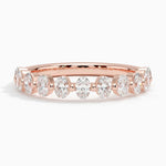 Ellipse Oval Diamond Ring Rose Gold 18k Wedding Band