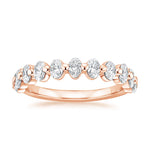 Ellipse Oval Diamond Ring Rose Gold 18k Wedding Band
