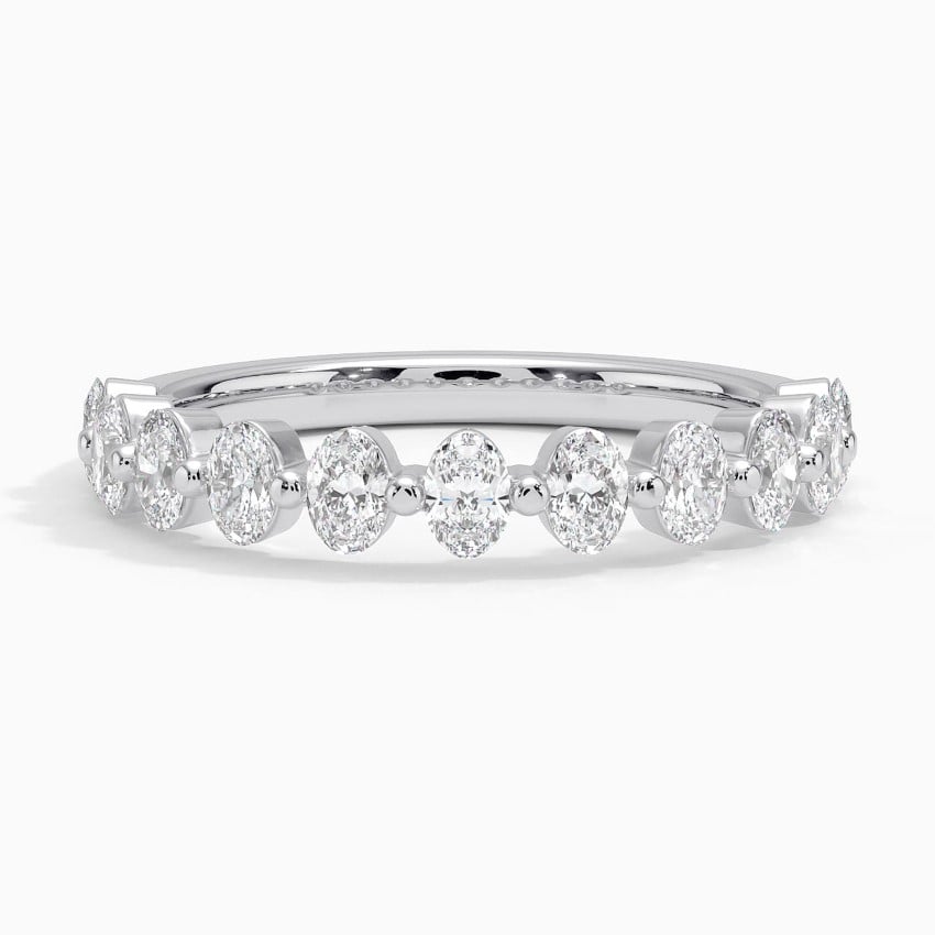 Ellipse Oval Diamond Ring Platinum Wedding Band