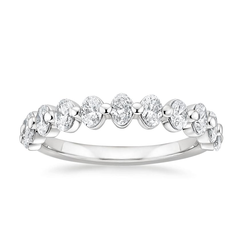 Ellipse Oval Diamond Ring Platinum Wedding Band