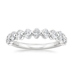 Ellipse Oval Diamond Ring Platinum Wedding Band