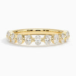 Ellipse Oval Diamond Ring Yellow Gold 18k Wedding Band