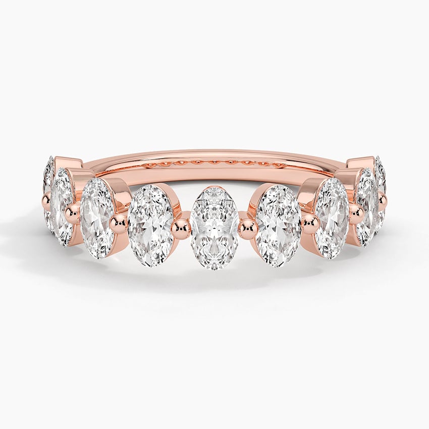 Ellipse Oval Lab Diamond Ring (1 1/2 ct. tw.) Rose Gold 18k Wedding Band