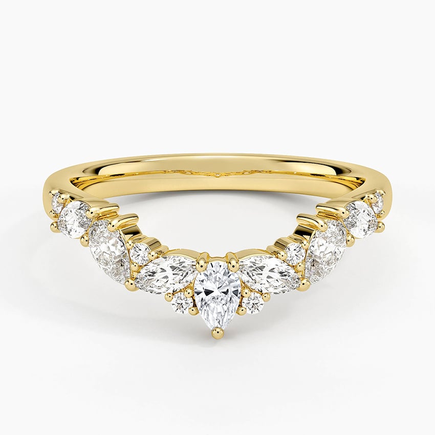 Jacqueline Contour Diamond Ring Yellow Gold 18k Wedding Band