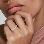 Petite Adelaide Curved Lab Diamond Ring (1/2 ct. tw.) Rose Gold 18k Wedding Band