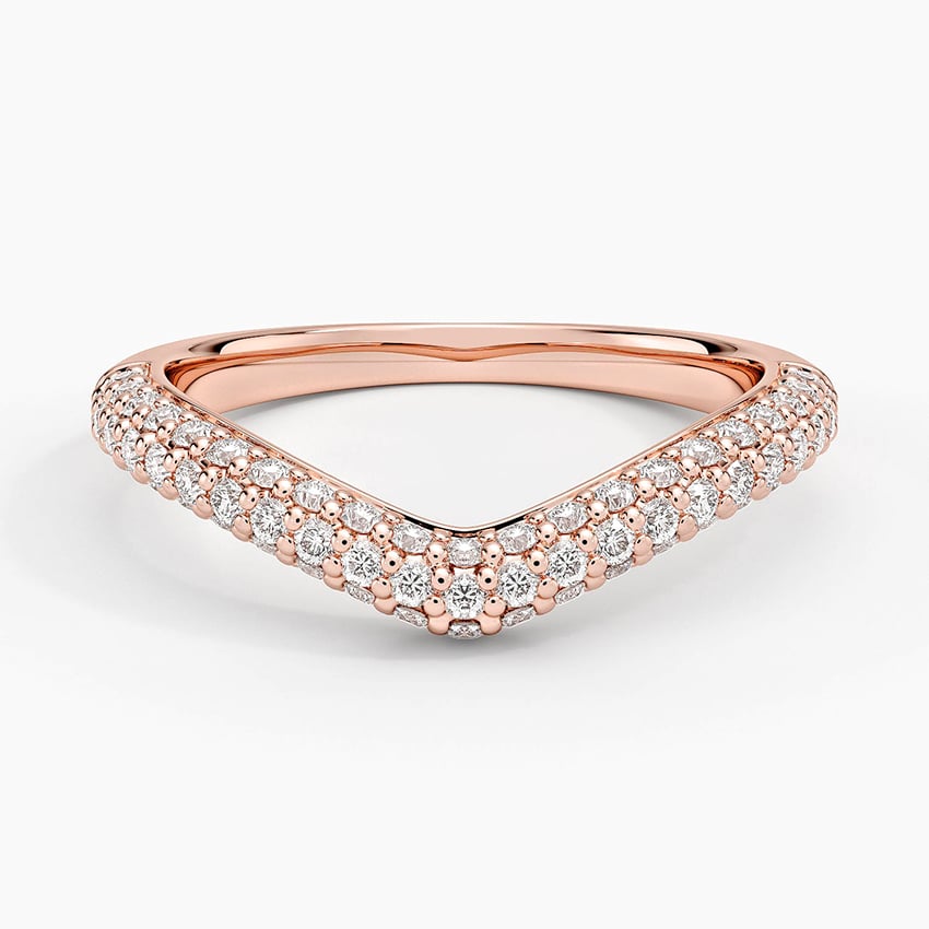 Petite Adelaide Curved Lab Diamond Ring (1/2 ct. tw.) Rose Gold 18k Wedding Band