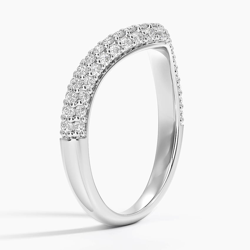 Petite Adelaide Curved Lab Diamond Ring (1/2 ct. tw.) Platinum Wedding Band
