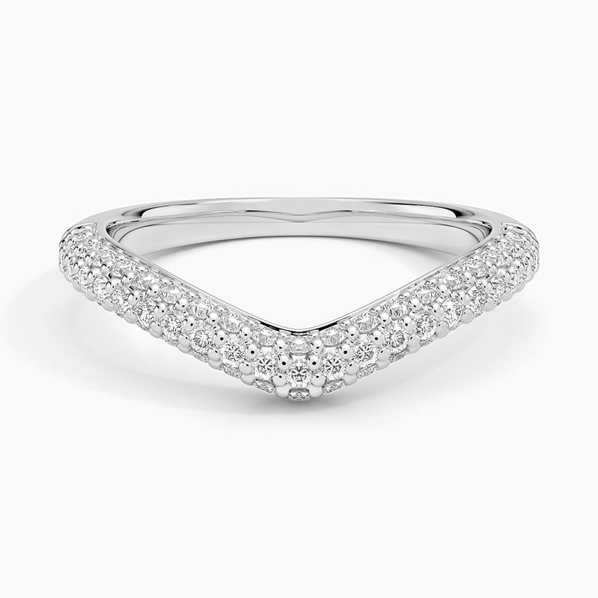 Petite Adelaide Curved Lab Diamond Ring (1/2 ct. tw.) Platinum Wedding Band