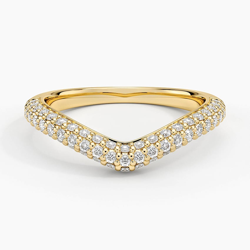 Petite Adelaide Curved Lab Diamond Ring (1/2 ct. tw.) Yellow Gold 18k Wedding Band