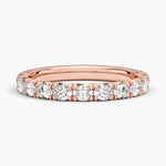 Nathalie Emerald Cut Diamond Ring Rose Gold 18k Wedding Band