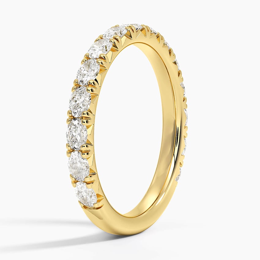 Nathalie Oval Diamond Ring Yellow Gold 18k Wedding Band