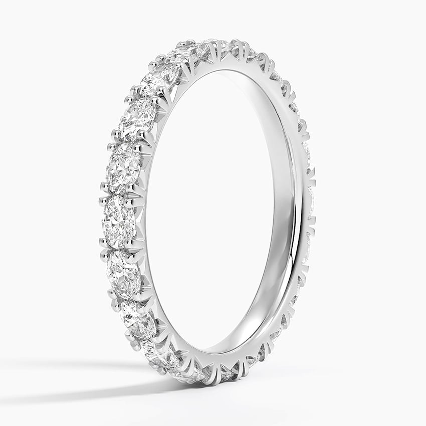 Nathalie Oval Eternity Lab Diamond Ring Platinum Eternity Band