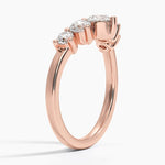 Five Stone Contour Lab Diamond Ring (1 ct. tw.) Rose Gold 18k Wedding Band