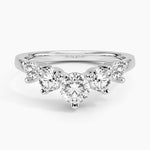 Five Stone Contour Lab Diamond Ring (1 ct. tw.) Platinum Wedding Band